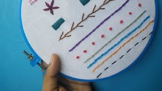 Hand Embroidery for Beginners  Part 2  10 Basic Stitches  HandiWorks 52 [upl. by Alyakcm409]