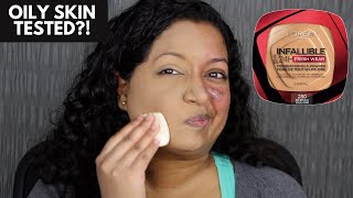 L’Oreal Paris Infallible Fresh Wear Foundation In A Powder Foundation Review 1 Week Wear Test [upl. by Maegan]