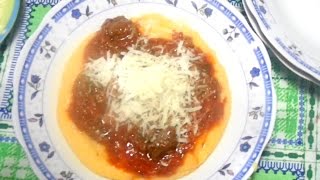 Receta de Polenta con salsa [upl. by Isdnil]