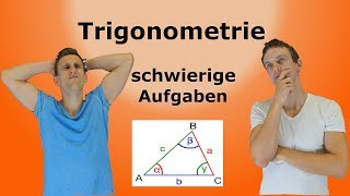 Trigonometrie  schwierige Anwendungsaufgaben  Lösungen [upl. by Oberon247]