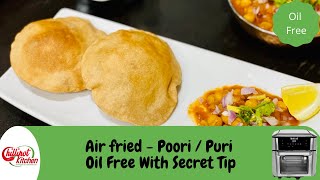 OilFree Poori Recipe In Air Fryer  How To Make Puri Without Any Oil Puri In Vortex Plus Air Fryer [upl. by Durarte]