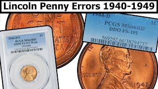 19401949 Wheat Penny Errors amp Varieties Complete Guide  Values amp Clear Explanation [upl. by Retseh183]