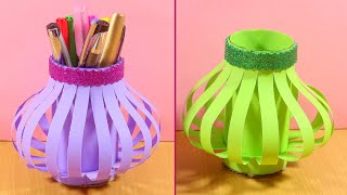 How to Make Pen Holder from Paper  DIY Easy Pen Holder  Paper Craft Idea [upl. by Tacye167]