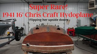 WOODEN BOAT RESTORATION  Super Rare 1941 16 Chris Craft Hydroplane [upl. by Iilek144]