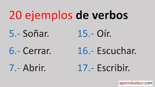 20 ejemplos de verbos [upl. by Aniarrol]