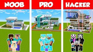 Minecraft NOOB vs PRO vs HACKER SAFEST FAMILY HOUSE BUILD CHALLENGE in Minecraft  Animation [upl. by Robillard82]