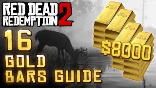 Red Dead Redemption 2  16 Gold Bar Locations 8000other loot [upl. by Llirrehs]