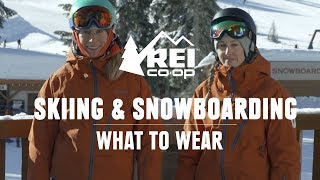 What to Wear Skiing and Snowboarding  REI [upl. by Yenterb]