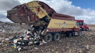 Unloading A Garbage Truck At The Dump [upl. by Urbanus]