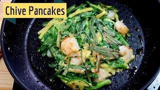 How to make Korean Chive Pancakes  부추전 [upl. by Jaddo]