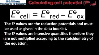 191 Calculating cell potential HL [upl. by Aitas113]