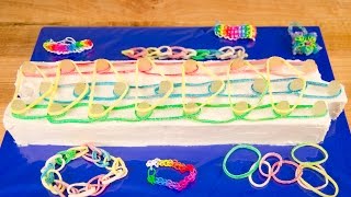 Rainbow Loom Cake from Cookies Cupcakes and Cardio [upl. by Inohs748]