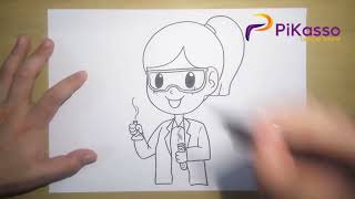 Scientist Easy Drawing Tutorial [upl. by Enomas]