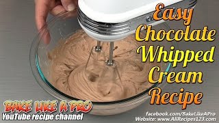 Easy Chocolate Whipped Cream Recipe [upl. by Schlesinger732]