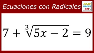 ECUACIONES CON RADICALES  Ejercicio 1 [upl. by Otreblif]