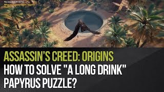 Assassins Creed Origins  How to solve quotA Long Drinkquot papyrus puzzle [upl. by Domineca]