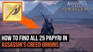 How To Find All 25 Papyri in Assassins Creed Origins [upl. by Ahsinet]