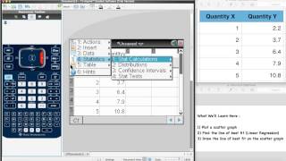 Linear Regression TI NSpire CX [upl. by Mathilde]