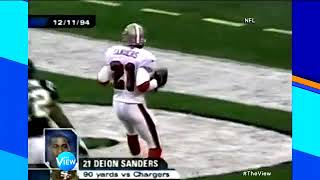 Deion Sanders Teaches Whoopi Goldberg End Zone Dance [upl. by Acilef474]