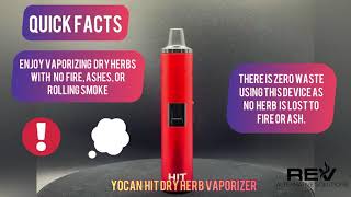 REV  Yocan Hit Dry Herb Vaporizer  Quick Facts When You’re On The Go [upl. by Ytinirt]