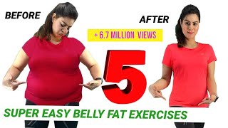 5 Easy Exercise To Lose Belly Fat At Home For Beginners  How To Get Flat Stomach In A Week Workout [upl. by Loyce]