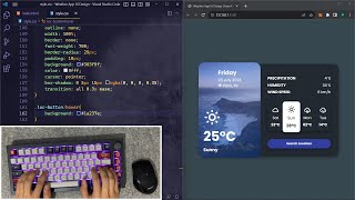 ASMR Programming  Minimal Weather App Ui Design  No Talking [upl. by Oicnedif]