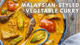 Malaysianstyled Vegetable Curry with homemade sambal  超级下饭蔬菜咖喱 [upl. by Valoniah]