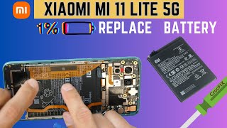 Xiaomi Mi 11 LITE 5G  How to REPLACE the BATTERY [upl. by Leontyne571]