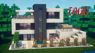 ✅Cómo hacer una casa MODERNA en Minecraft🏡 FÁCIL Y RÁPIDO 4 [upl. by Gilmer]