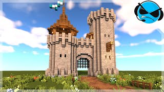 Minecraft How to Build a Castle Gate Minecraft Build Tutorial [upl. by Laius]