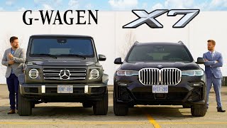 2019 BMW X7 vs Mercedes GClass  Battle Of The Ballers [upl. by Icaj518]