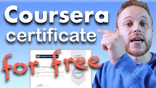 HOW TO GET COURSERA CERTIFICATE FOR FREE  Coursera Financial Aid Guide  2021 [upl. by Enileoj]