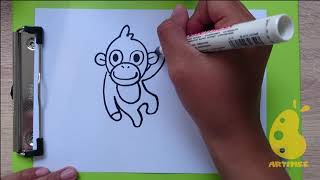 How to Draw Baby Orangutan [upl. by Aileme934]