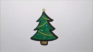 Zo teken je een kerstboom  How to draw a christmas tree [upl. by Bonacci]