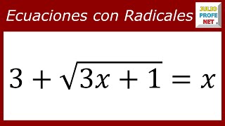 ECUACIONES CON RADICALES  Ejercicio 2 [upl. by Matthews691]