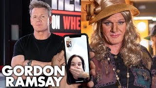 Gordon Ramsay Calls His Kids While Undercover As A Woman On 24 Hours to Hell amp Back [upl. by Irra]