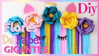 COMO HACER UN UNICORNIO CON FLORES DE PAPEL  DECORACIÓN SUPER FÁCIL Y SENCILLA [upl. by Elawalo]