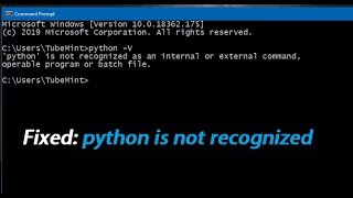 Fixed Python is not recognized as an internal or external command [upl. by Anitirhc]