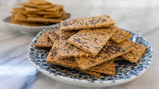 Almond Flax Crackers Recipe GrainFree amp Vegan  Gluten Free Crackers [upl. by Namilus]