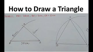 How to draw a triangle with given sides [upl. by Eesac46]