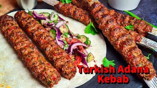 Homemade Turkish Adana Kebab Recipe  Adana Kebab With Homemade BBQ Skewers  Turkish Kebab [upl. by Landers]