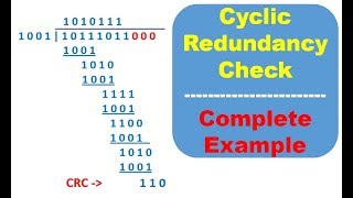 CRC Calculation Example Cyclic Redundancy Check Division Error Control Detection Correction Data [upl. by Gottuard]