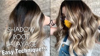 SHADOW ROOT BALAYAGE  Easy Technique amp Application Tutorial [upl. by Lizned118]