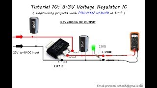 1117 33V Voltage Regulator IC  Tutorial 10 [upl. by Suired211]