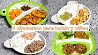 4 almuerzos nutritivos para bebés y niños  Paso a paso [upl. by Jami]