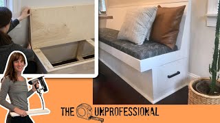 DIY Banquette Bench Bench Seating with Storage [upl. by Edyak732]