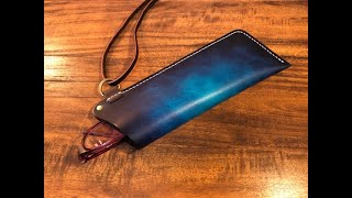 Making a Glasses Case  Pattern No22 Leather Craft [upl. by Kcinom457]