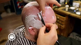 Old School Head Shave with Cut Throat Razor [upl. by Aisha811]