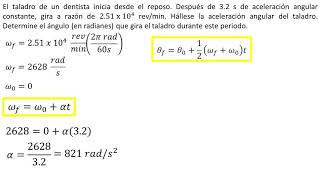 Física  Cinemática rotacional  Ejemplo 1 [upl. by Abel]