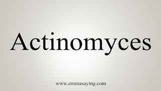 How To Say Actinomyces [upl. by Geehan]